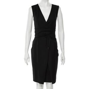 $1,050 Ports 1961 Wool Black Sheath Dress - 6